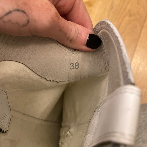 ROC Galveston High Western Boots in White Leather - Picture 5 of 11